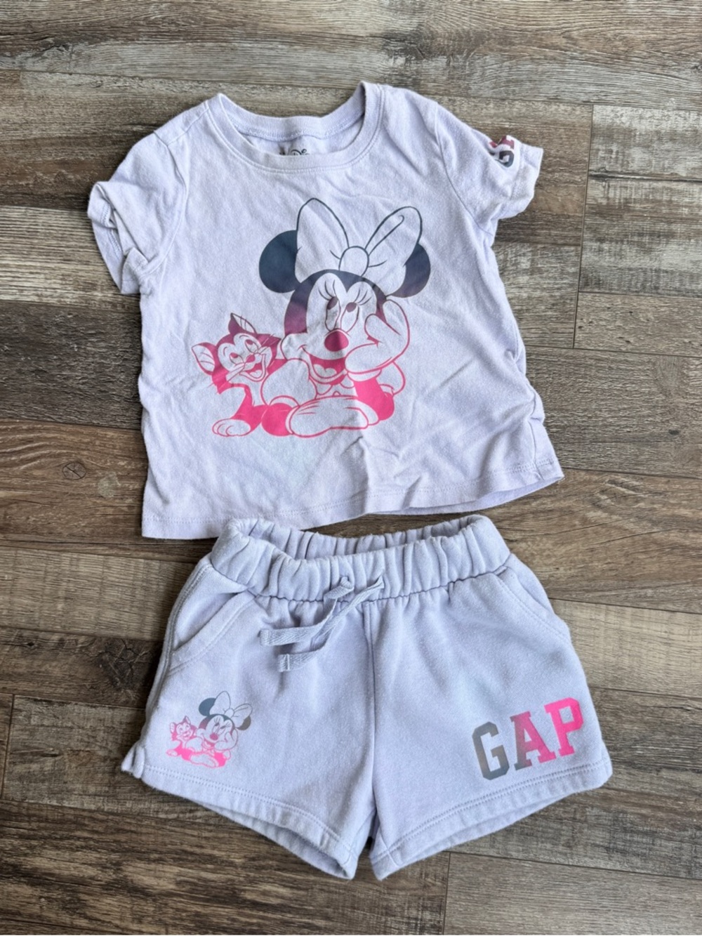 GAP Lilac Minnie Mouse Tee and Shorts Set